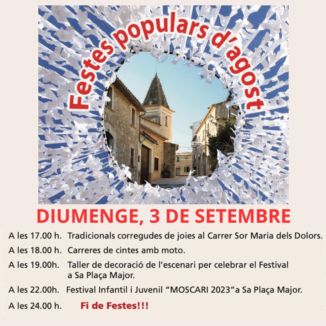 AVÍS: Festes populars d'agost - Moscari 2023