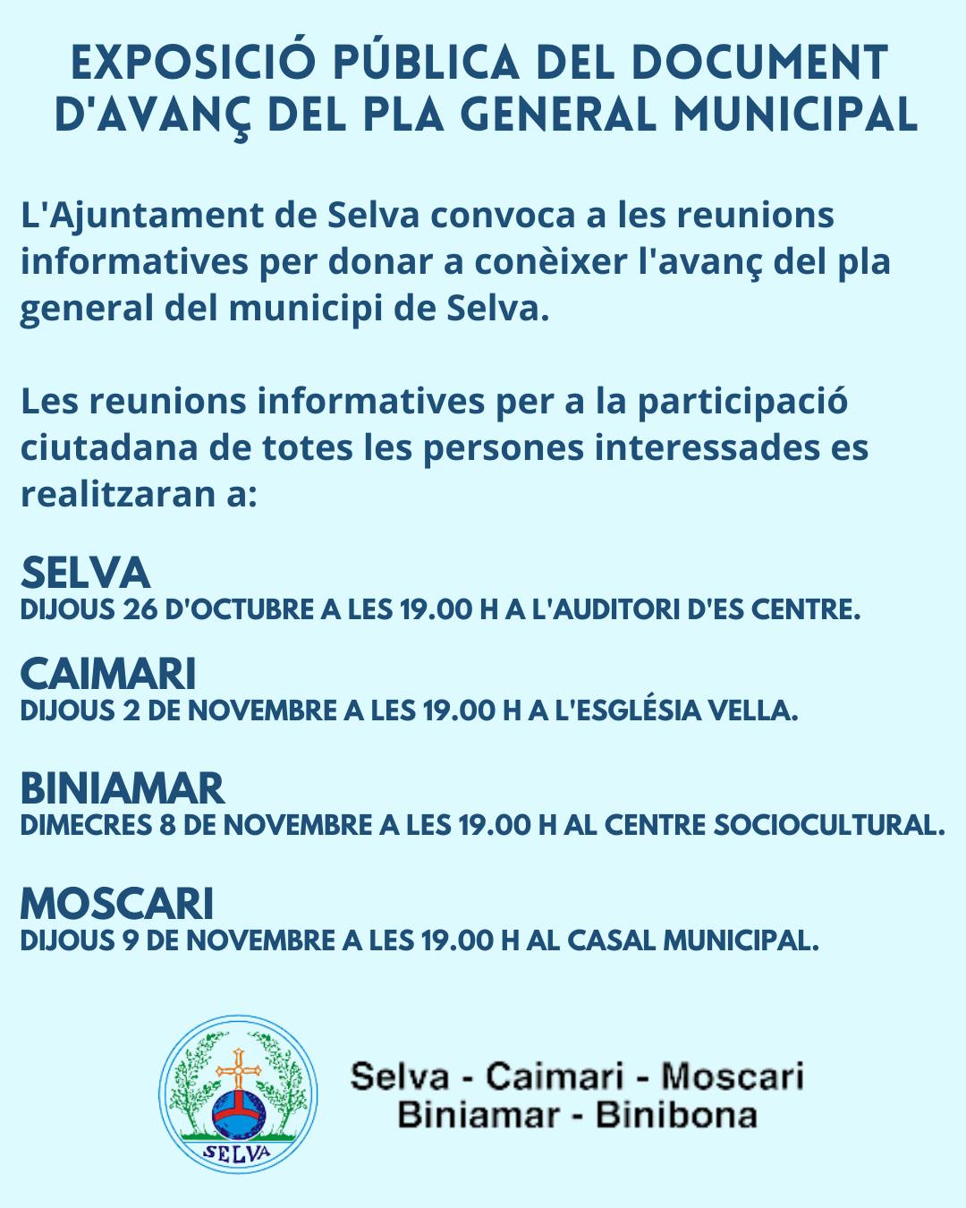 Exposició pública del document d'Avanç del Pla General Municipal 2