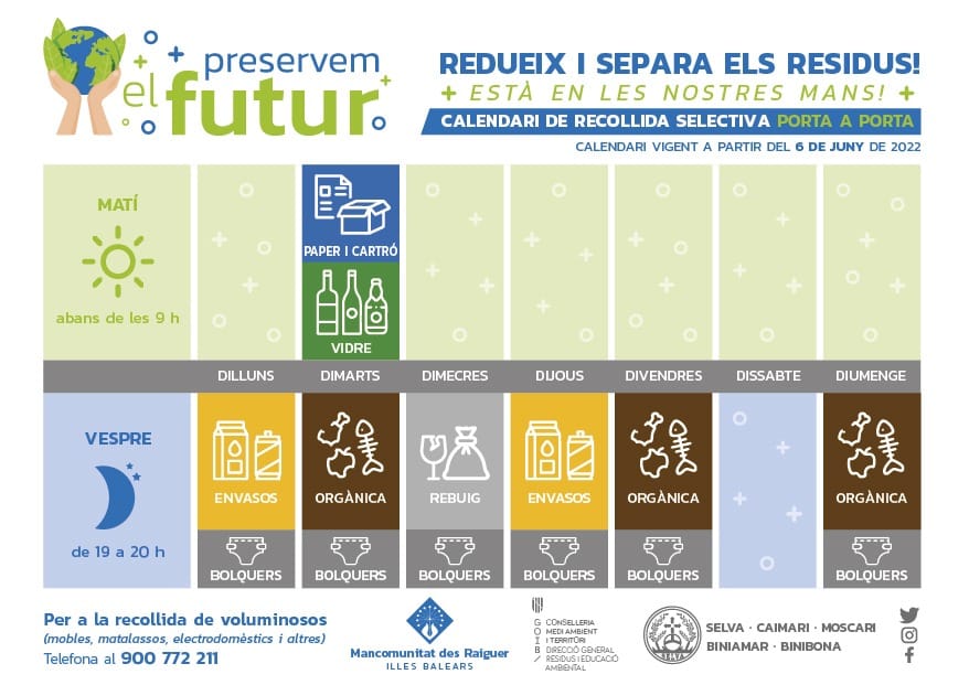  Nou calendari de recollida dels residus sòlids urbans