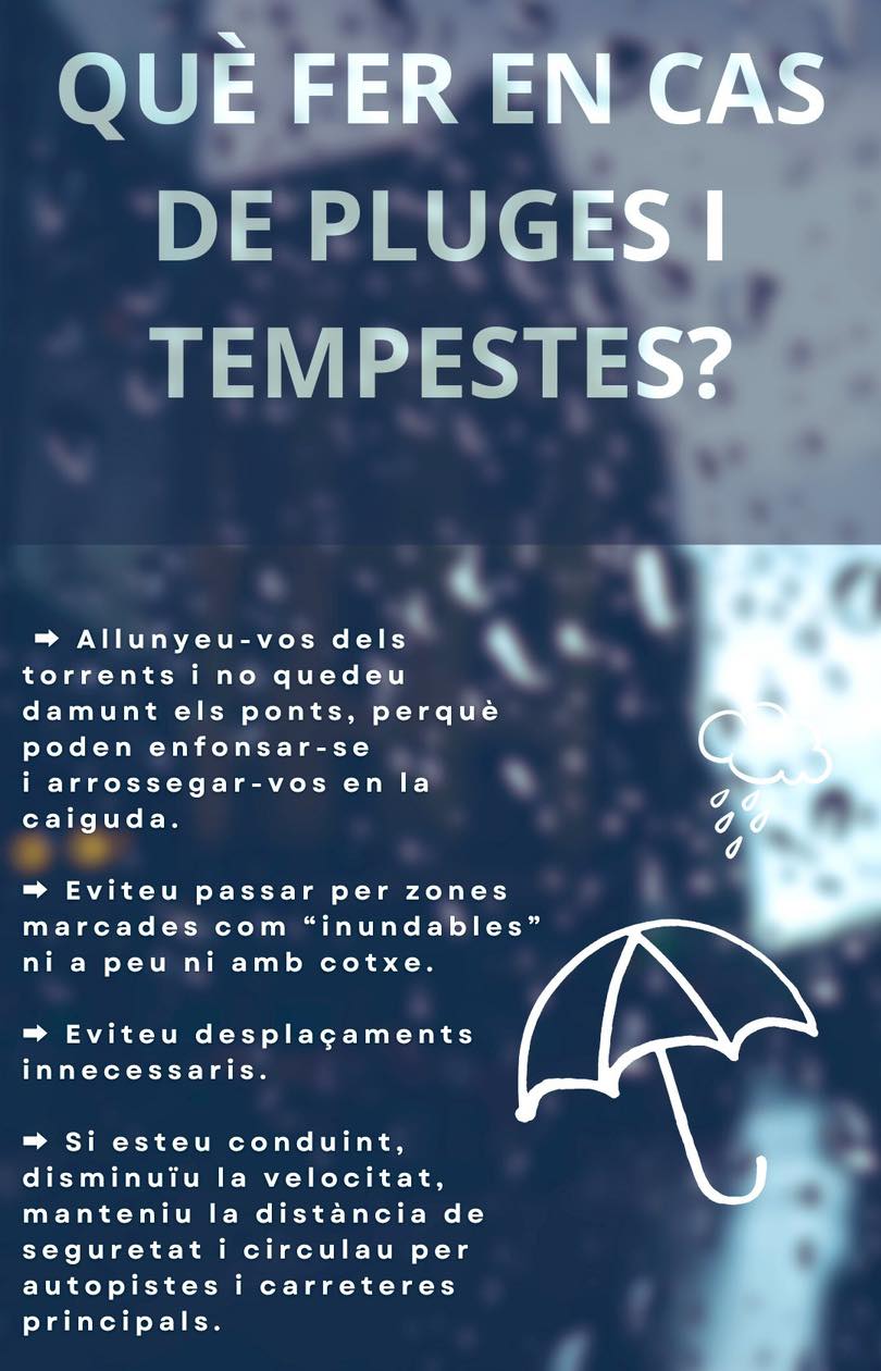 Què fer en cas de pluges i tempestes?