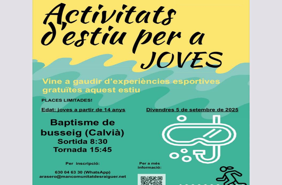 Portada Activitats d'estiu per a JOVES
