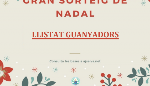 Portada Llistat guanyadors sorteig A prop de ca teva