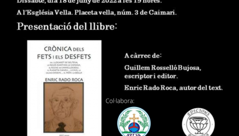 Portada “Crònica dels fets i els desfets”, Enric Rado Roca
