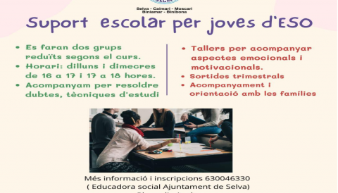 Portada Suport Escolar per Joves d’ESO