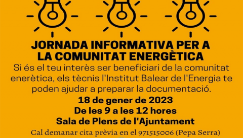 Portada Jornada informativa per a la comunitat energètica