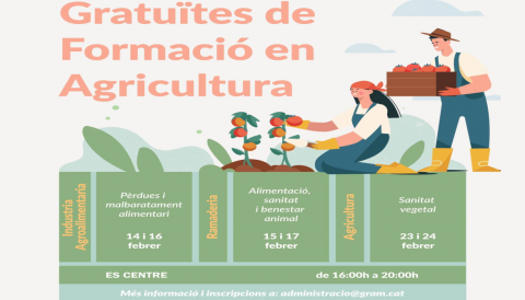 Portada Jornades gratuïtes de formació en agricultura