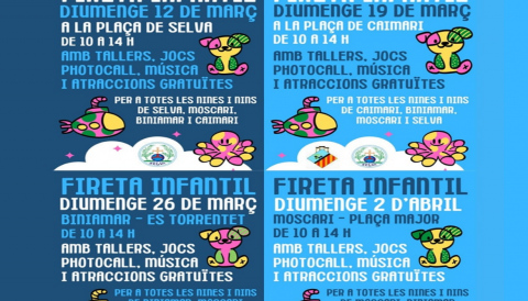 Portada Fireta infantil al municipi, els dies 12, 19 i 26 de març i el 2 d'abril