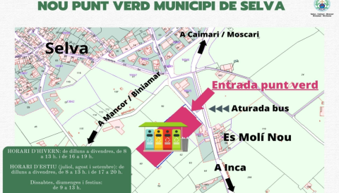 Portada Horari estiu Punt Verd municipi de Selva