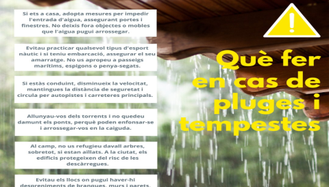 Portada Què fer en cas de pluges i tempestes?