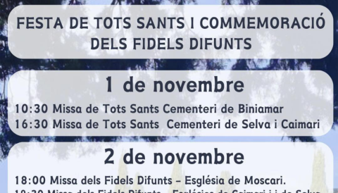 Portada Festa de Tots Sants i Commemoració dels fidels difunts