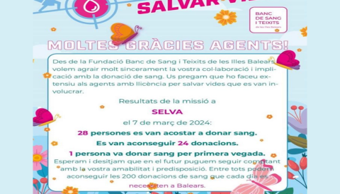 Portada Agraïment als donants de sang