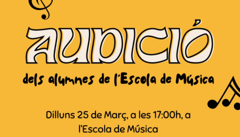 Portada Audició dels alumnes de l'Escola de Música