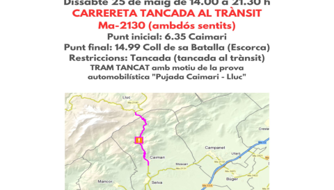 Portada Carretera tancada MA-2130