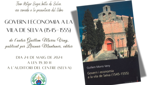 Portada Govern i economia a la vila de Selva (1545-1555)