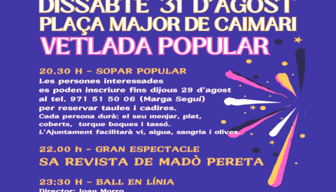 Portada Vetlada popular Caimari