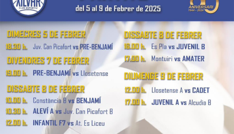 Portada Partits Xilvar C.E - 5 al 9 de febrer