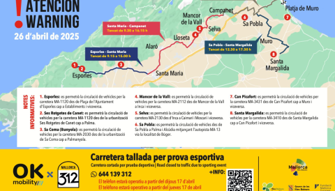Portada Carretera tallada per prova esportiva