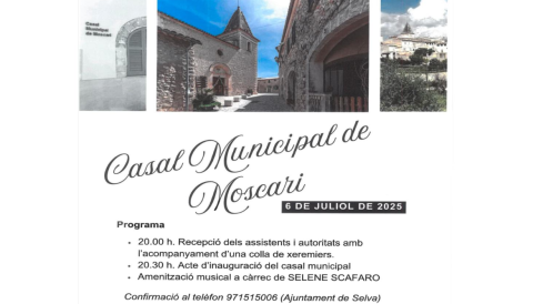 Portada Inauguració Casal Municipal de Moscari