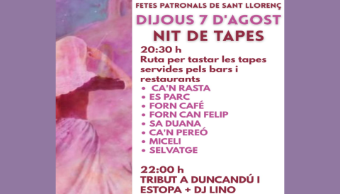 Portada Nit de tapes - Festes de Sant Llorenç 2025