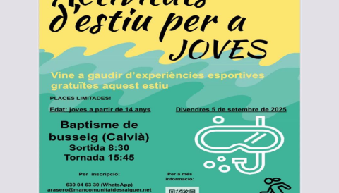 Portada Activitats d'estiu per a JOVES