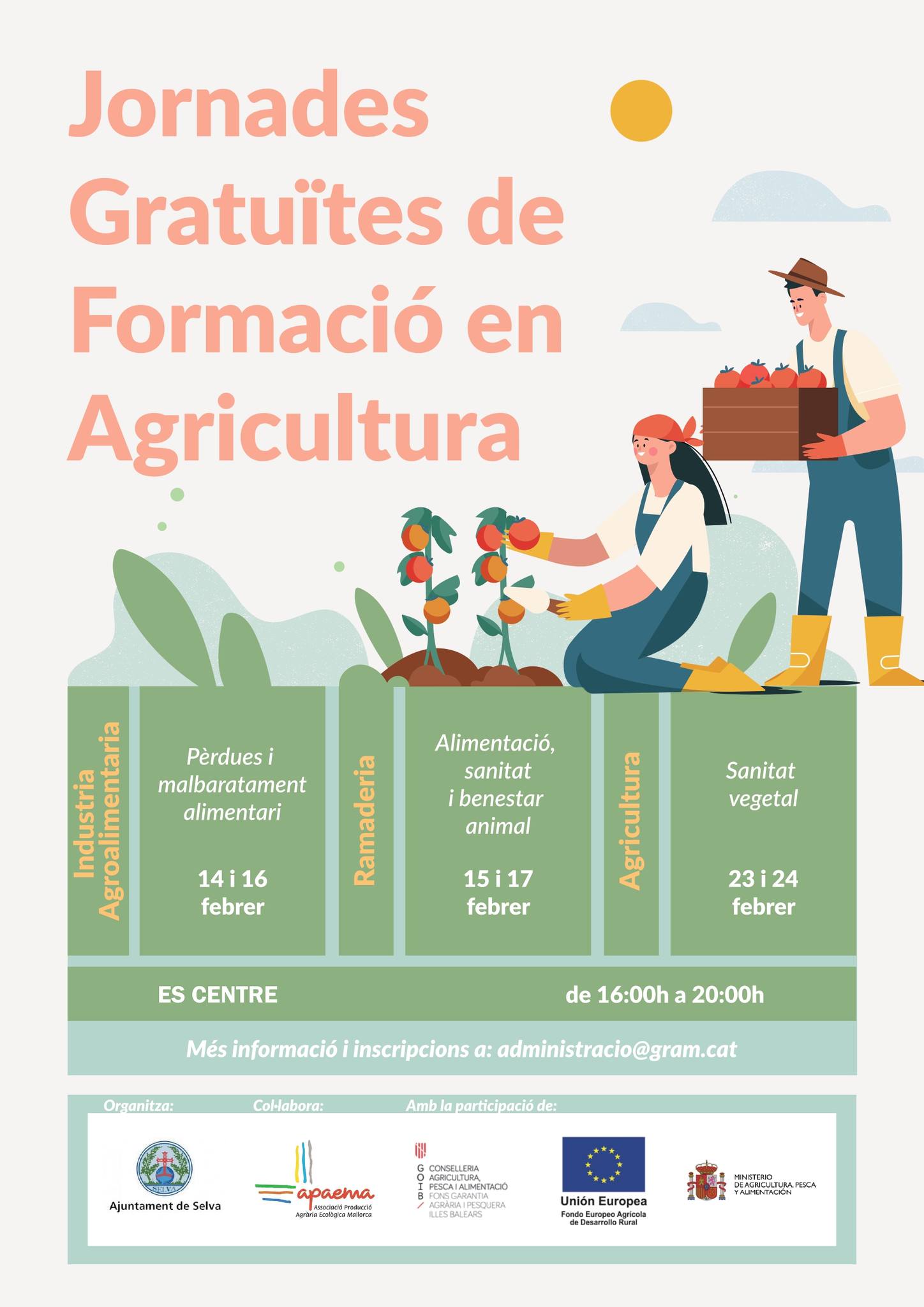 Jornades gratuïtes de formació en agricultura
