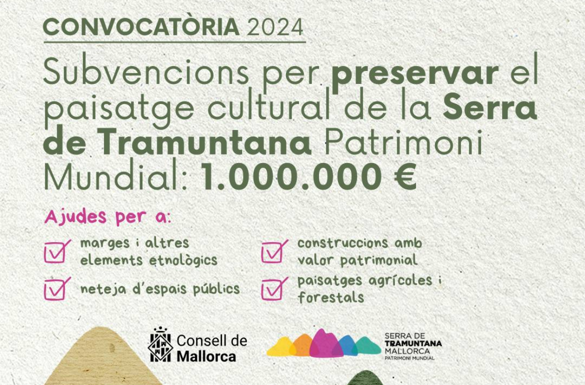 Portada Publicació convocatòries de subvencions per preservar el paisatge cultural de la Serra de Tramuntana