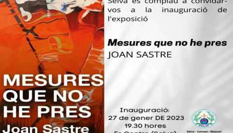 Portada Mesures que no he pres, Joan Sastre