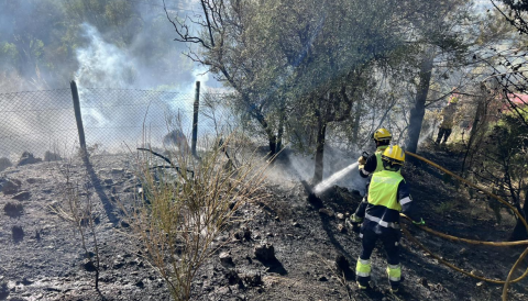 Portada Avui s'ha declarat un incendi a la zona del cementeri a la carretera de Selva a Caimari.